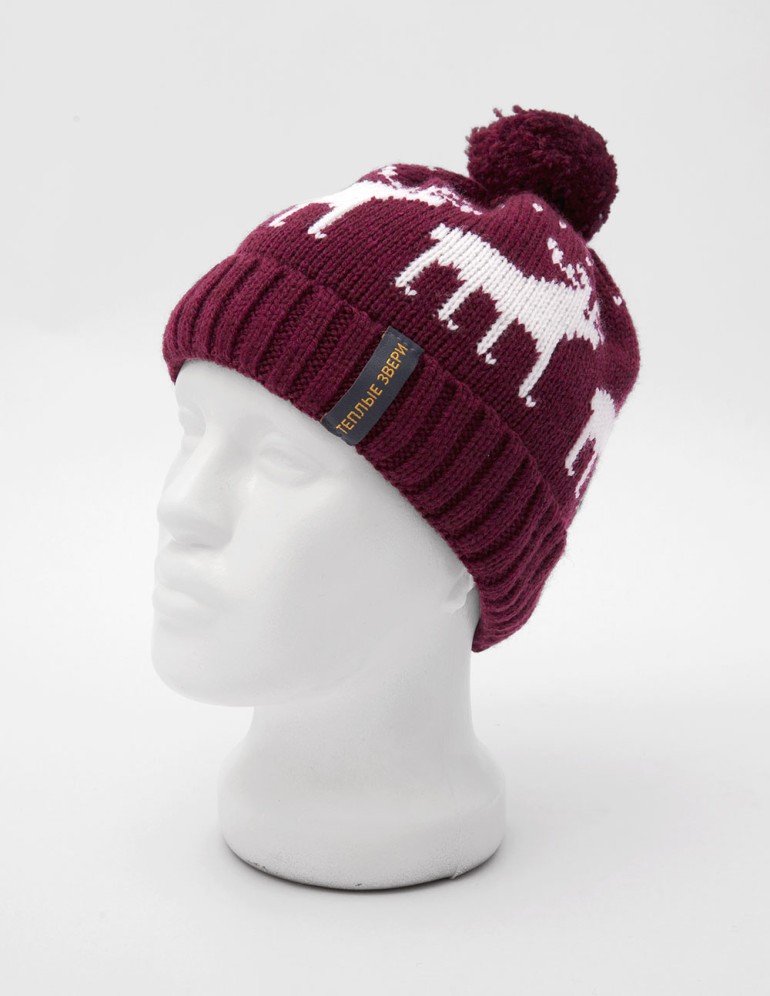 Детская шапка с оленями - фото1