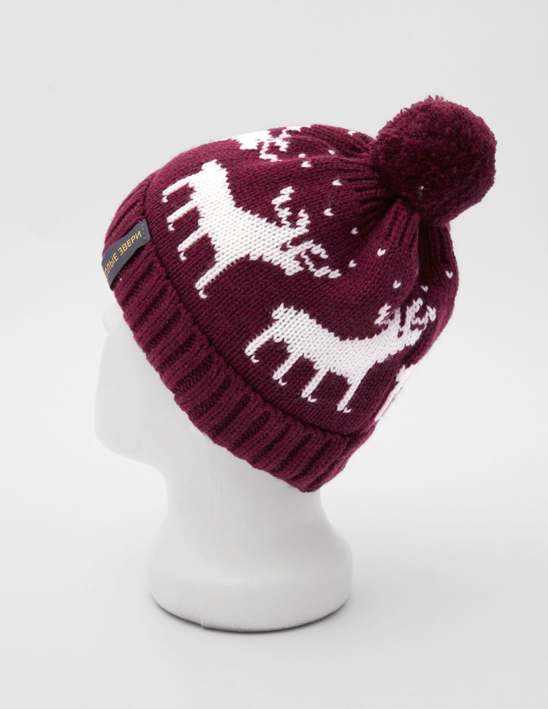 Детская шапка с оленями - фото2