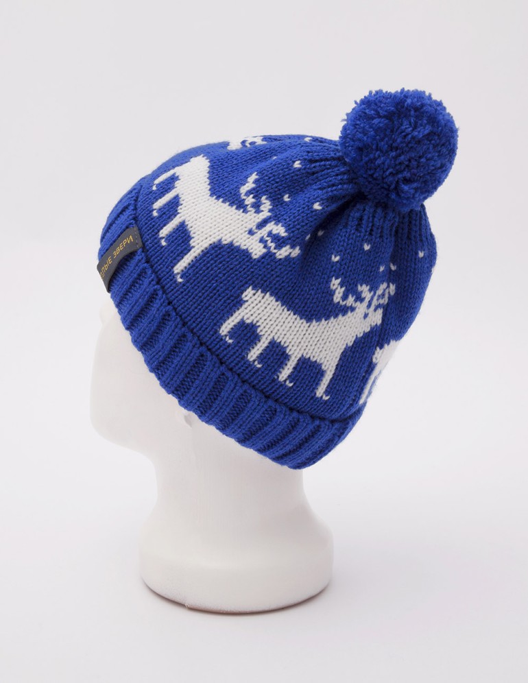 Детская шапка с оленями - фото2