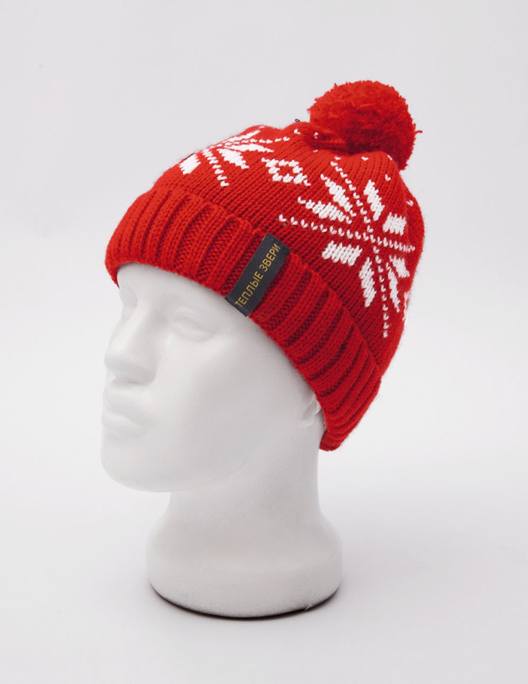 Детская шапка со снежинками - фото1