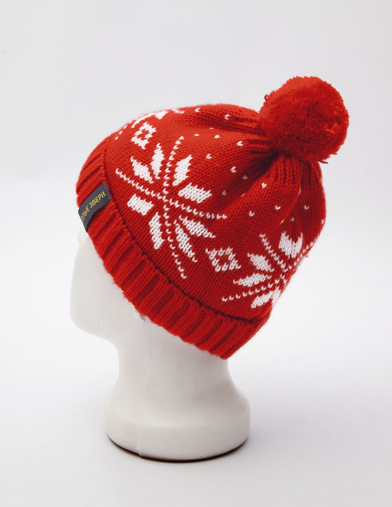 Детская шапка со снежинками - фото2