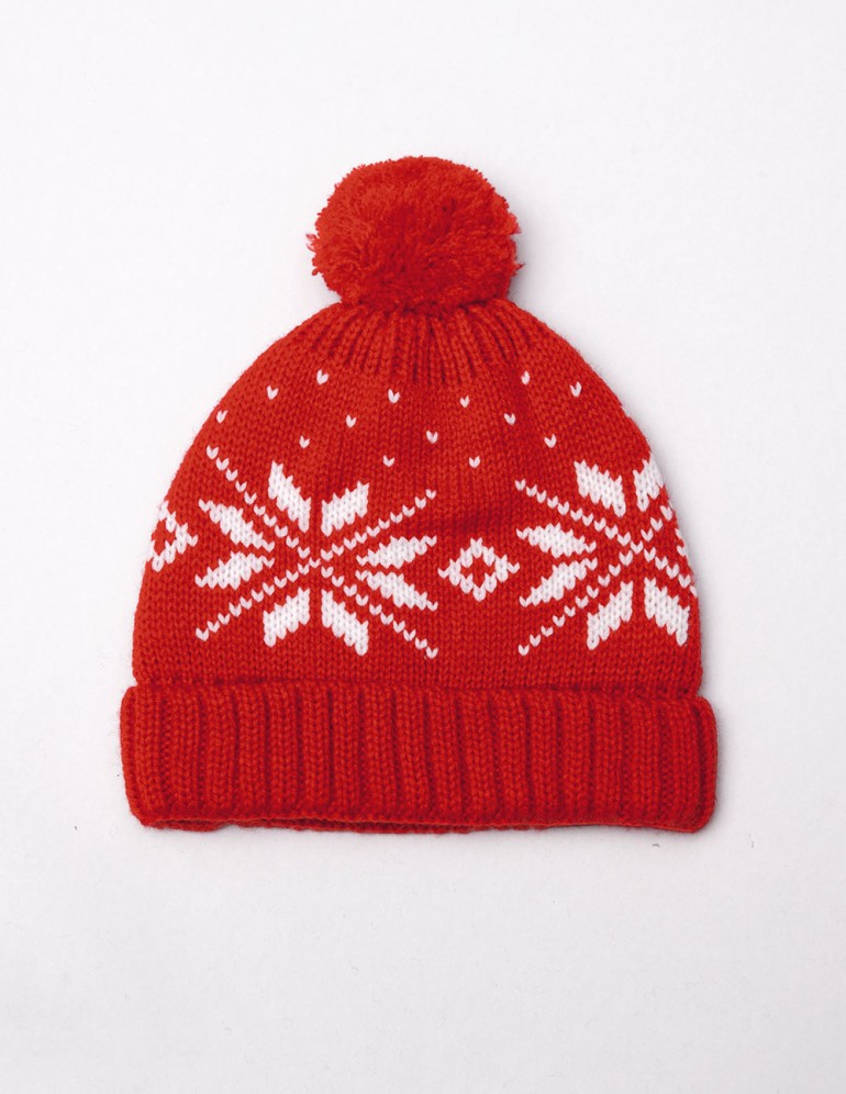 Детская шапка со снежинками - фото3