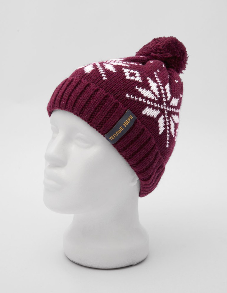 Детская шапка со снежинками - фото1