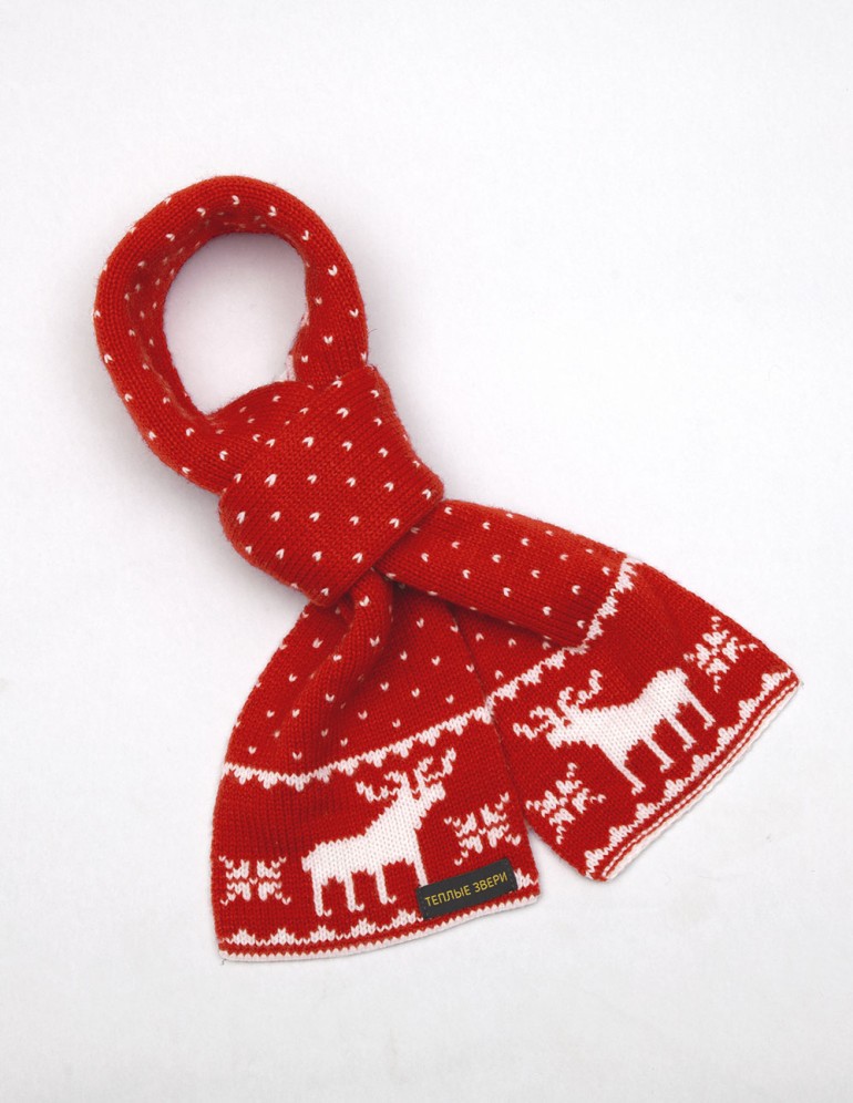 Детский шарф с оленями - фото4