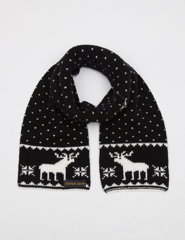 Детский шарф с оленями - фото1