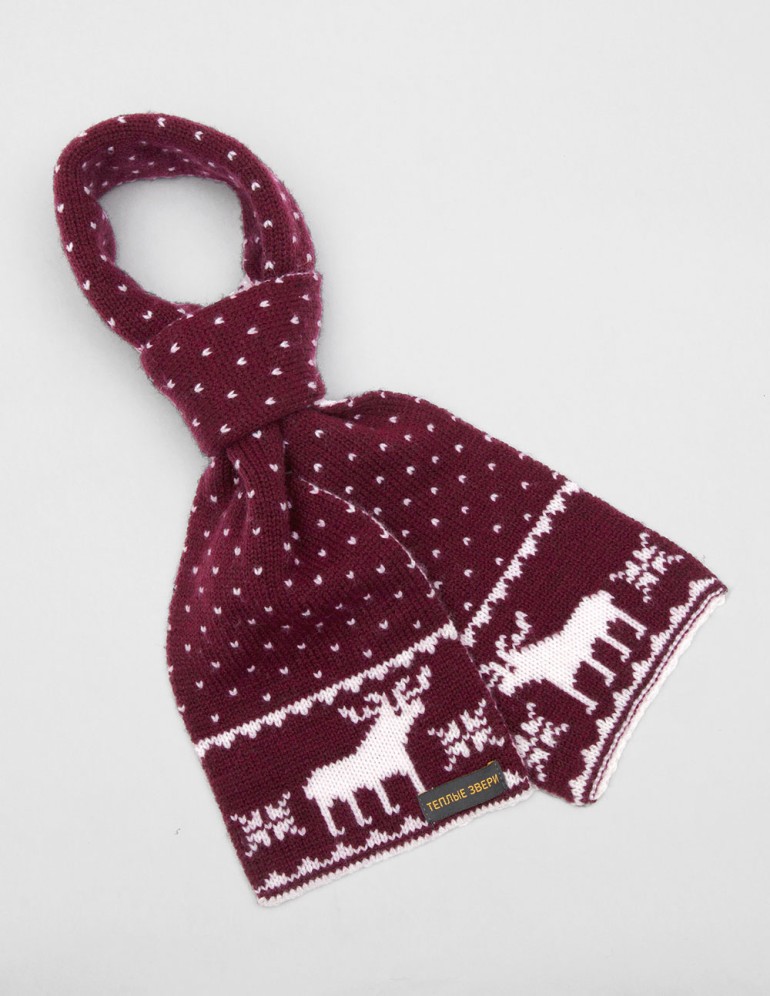 Детский шарф с оленями - фото4