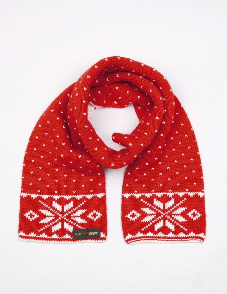 Детский шарф со снежинками - фото1