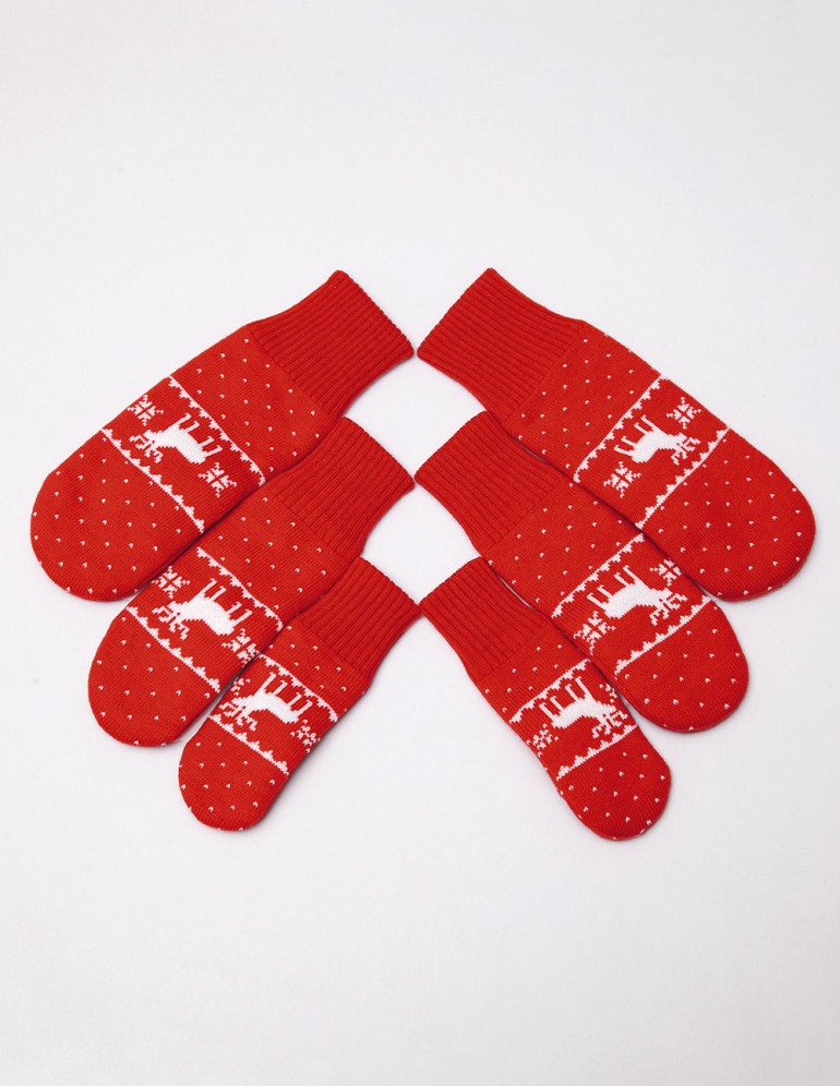 Варежки с оленями для папы, мамы и ребёнка - фото3