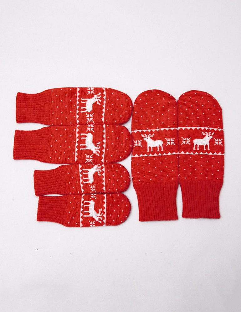 Варежки с оленями для папы, мамы и ребёнка - фото4
