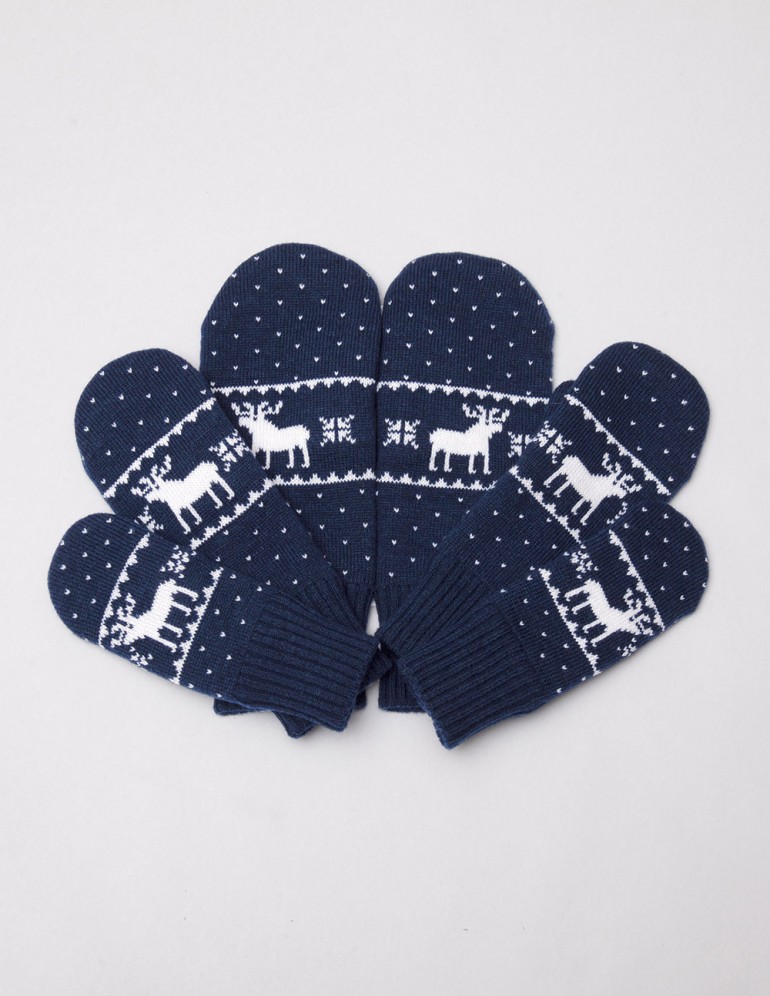 Варежки с оленями для папы, мамы и ребёнка - фото1