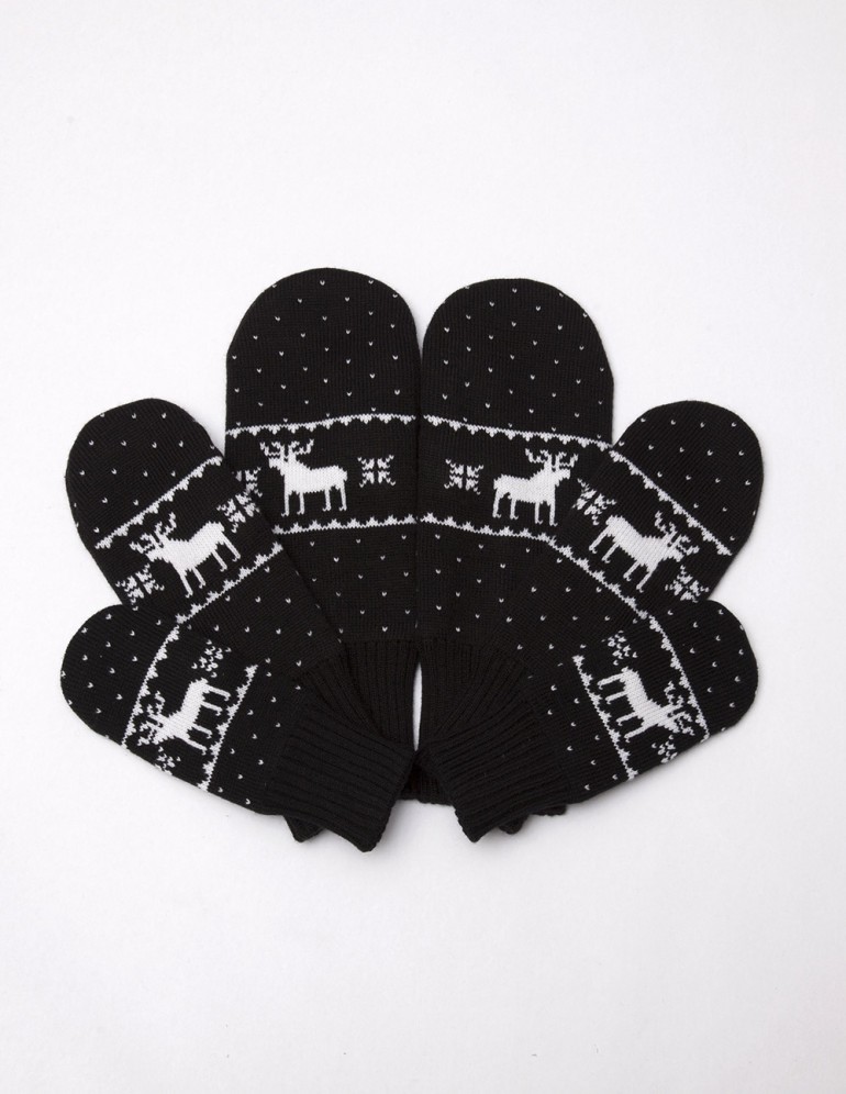 Варежки с оленями для папы, мамы и ребёнка - фото1
