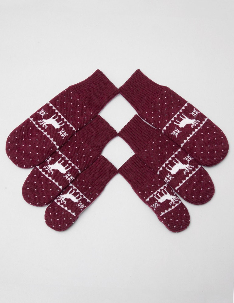 Варежки с оленями для папы, мамы и ребёнка - фото3