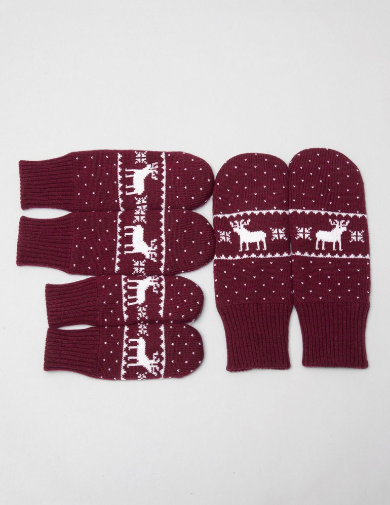 Варежки с оленями для папы, мамы и ребёнка - фото4