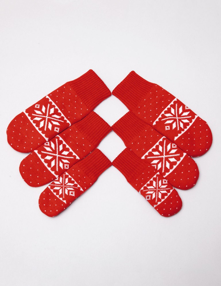 Варежки со снежинками для папы, мамы и ребёнка - фото3