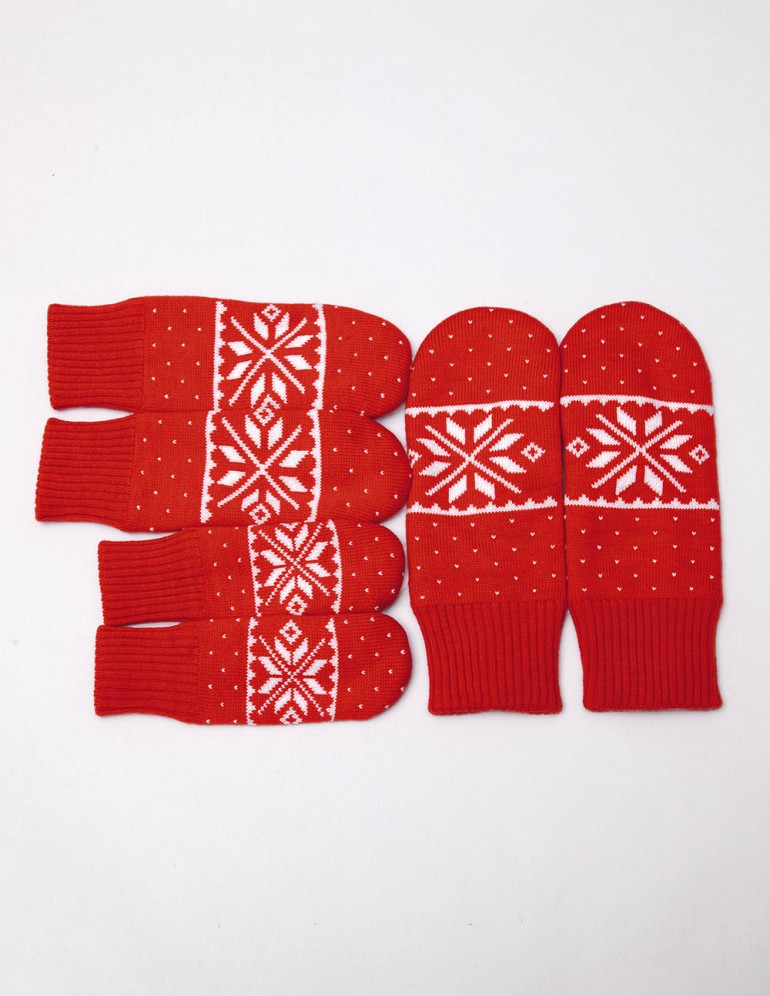 Варежки со снежинками для папы, мамы и ребёнка - фото4