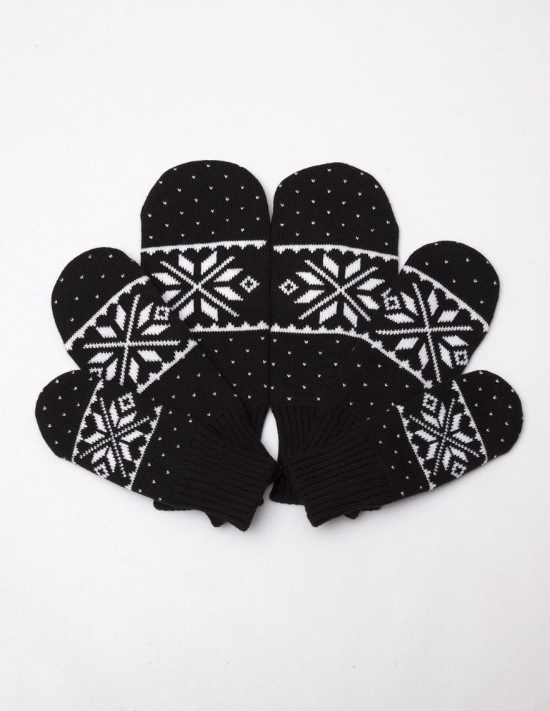 Варежки со снежинками для папы, мамы и ребёнка - фото1