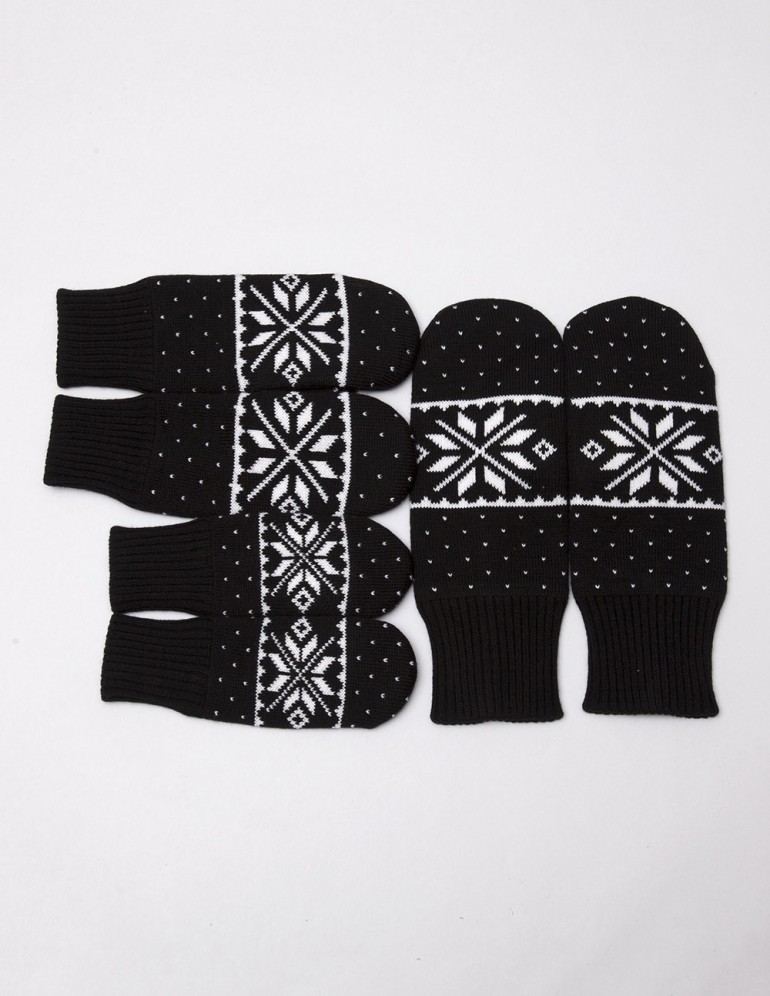 Варежки со снежинками для папы, мамы и ребёнка - фото4