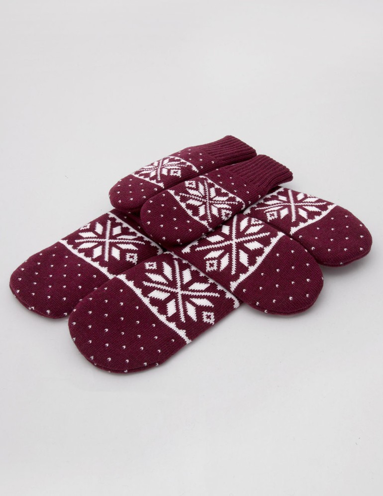 Варежки со снежинками для папы, мамы и ребёнка - фото2