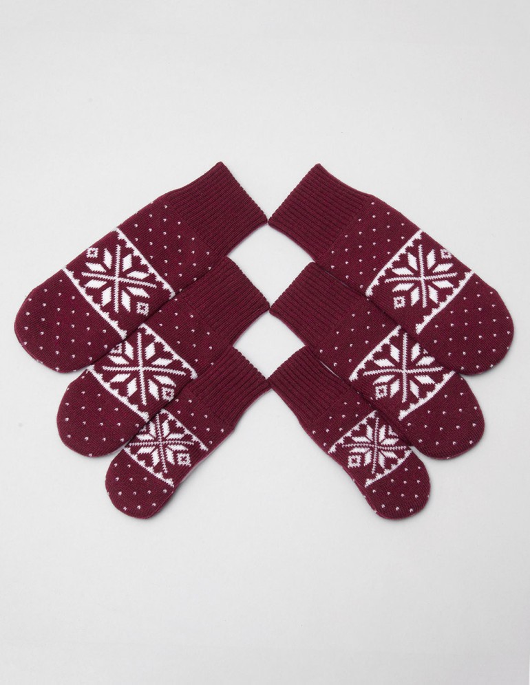 Варежки со снежинками для папы, мамы и ребёнка - фото3