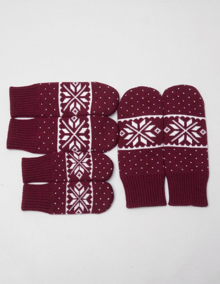 Варежки со снежинками для папы, мамы и ребёнка - фото4