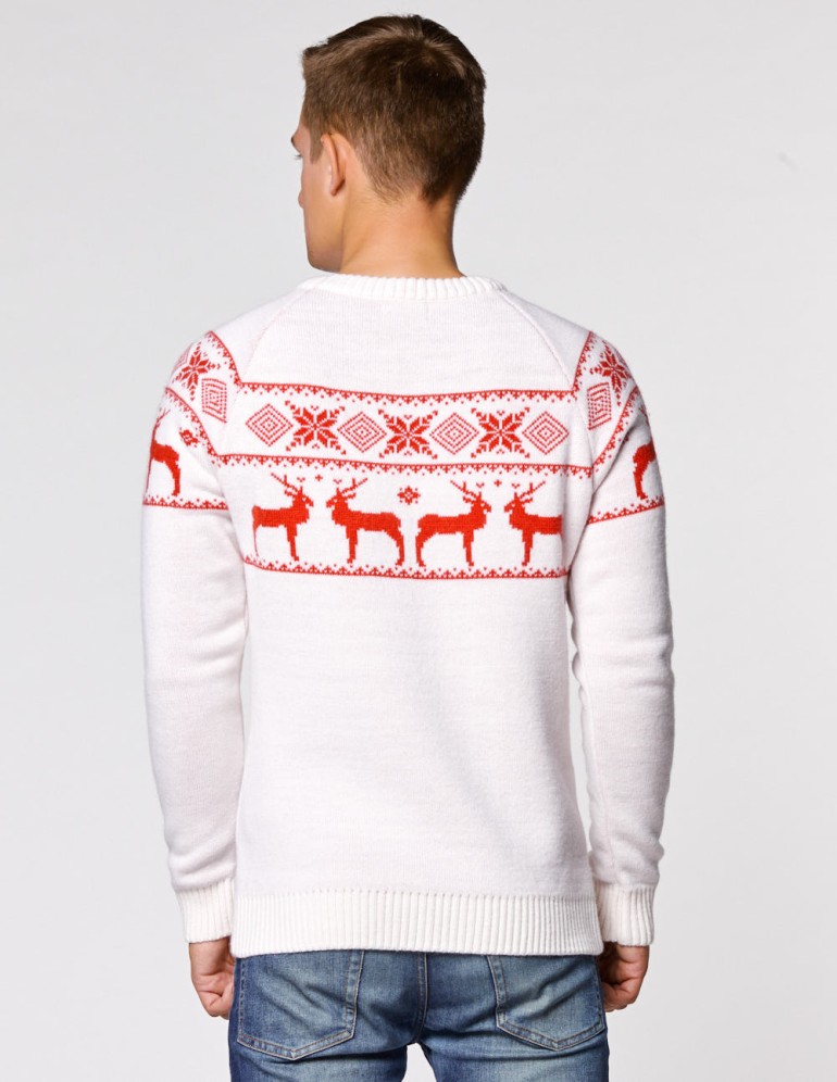 Мужской свитер с оленями в ряд - фото4