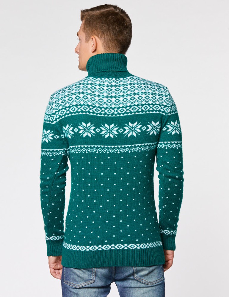 Мужской свитер с оленями c горлом - фото3