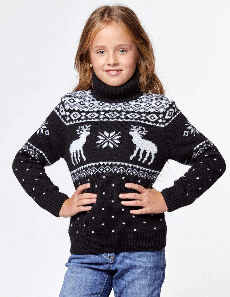 Детский свитер с оленями - фото1