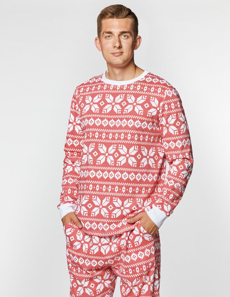 Мужская пижама со снежинками - фото1