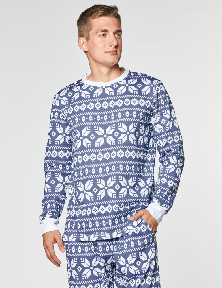 Мужская пижама со снежинками - фото1