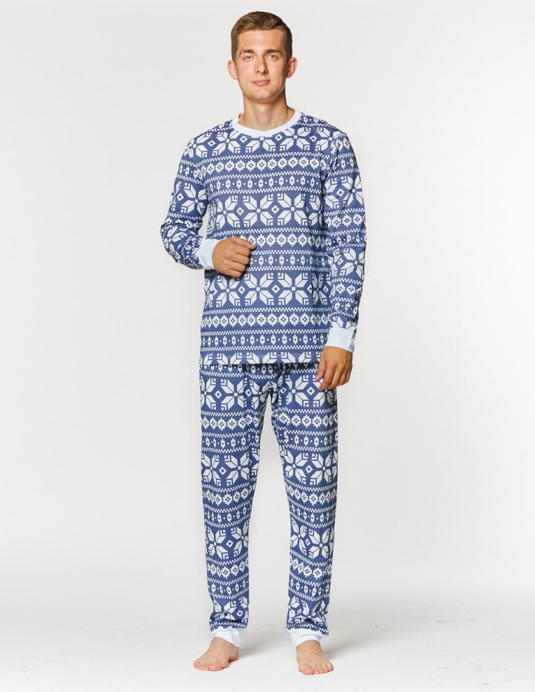 Мужская пижама со снежинками - фото3