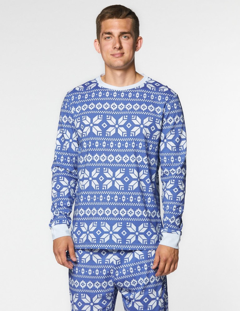 Мужская пижама со снежинками - фото2