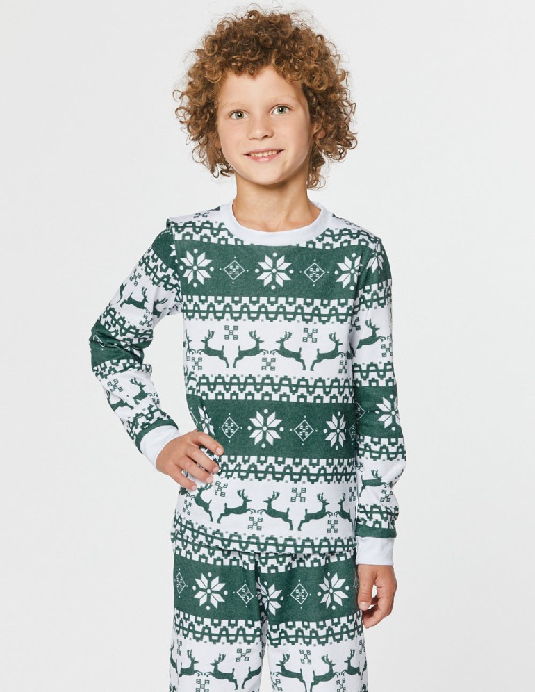 Пижама с оленями для мальчика - фото1