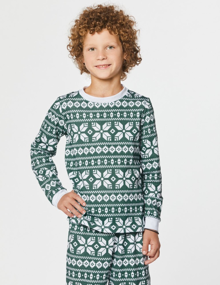 Пижама со снежинками для мальчичка - фото1