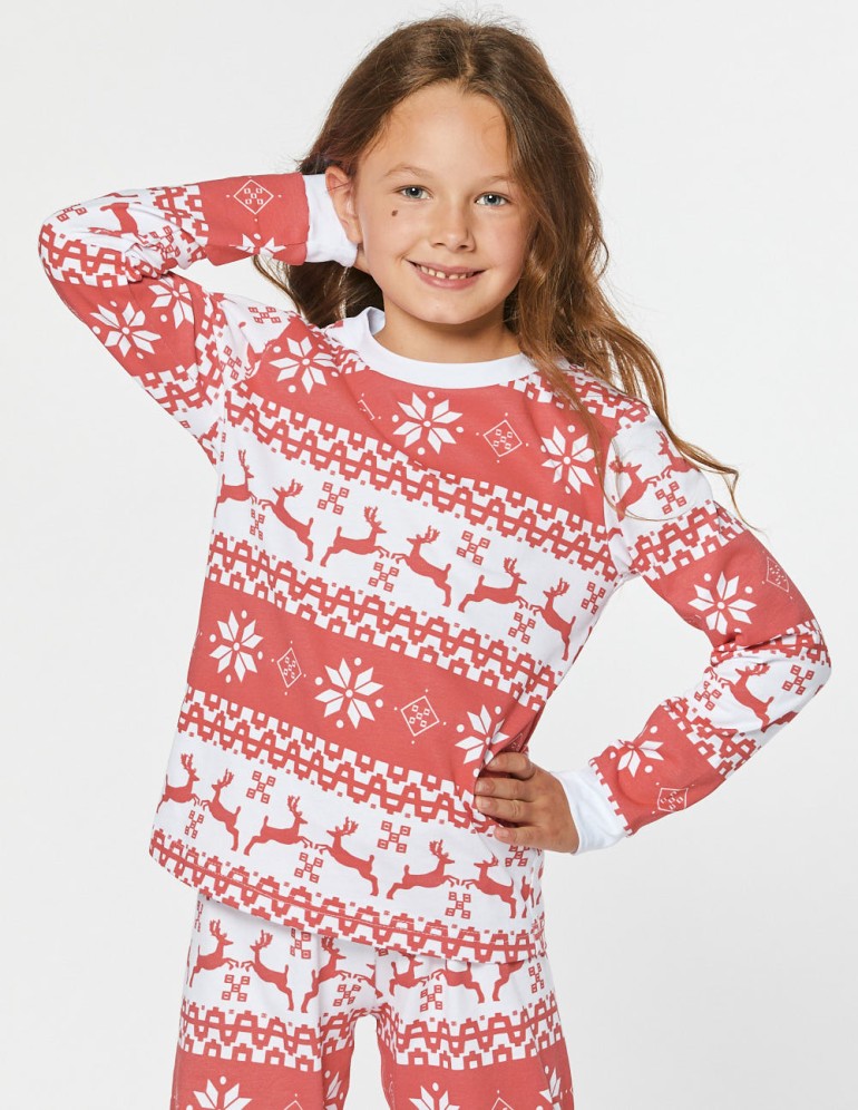 Пижама с оленями для девочки - фото2