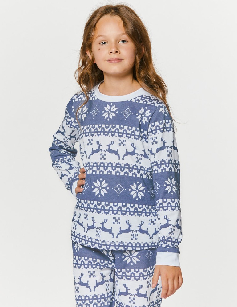 Пижама с оленями для девочки - фото2