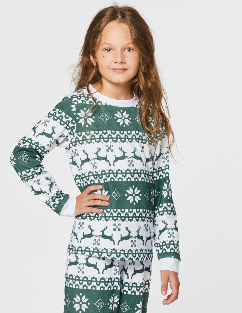 Пижама с оленями для девочки - фото2