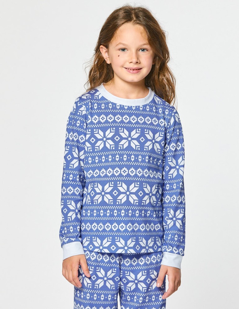 Пижама со снежинками для девочки - фото2