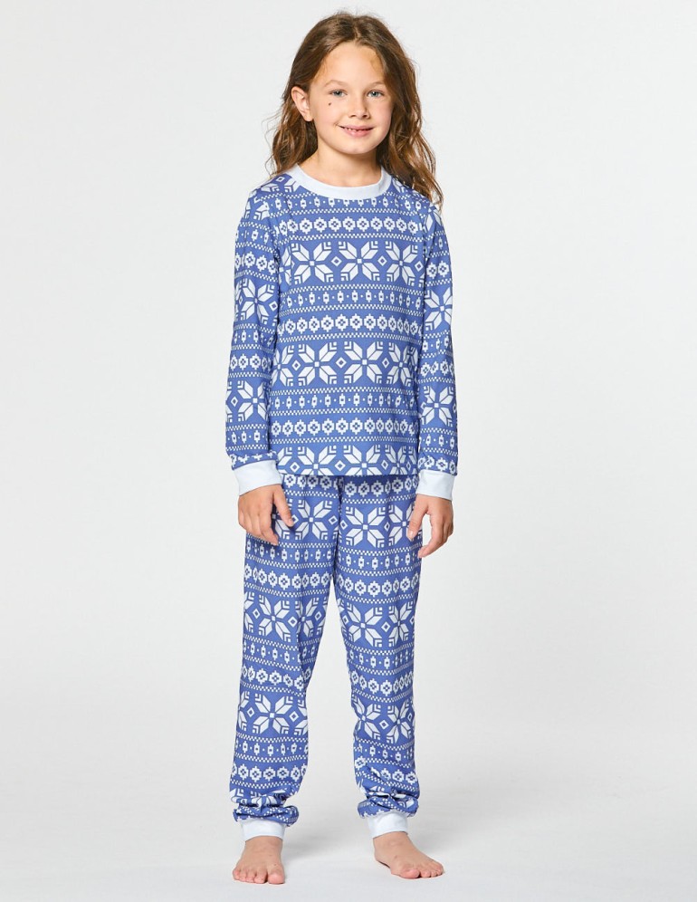 Пижама со снежинками для девочки - фото3