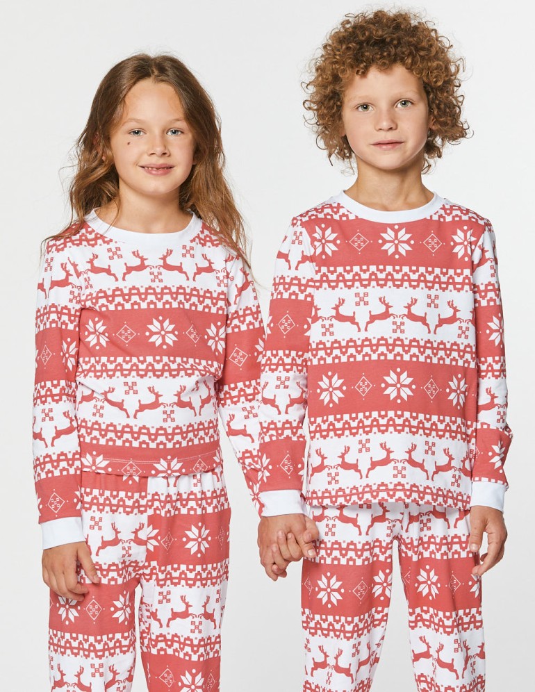 Детские парные пижамы с оленями - фото4