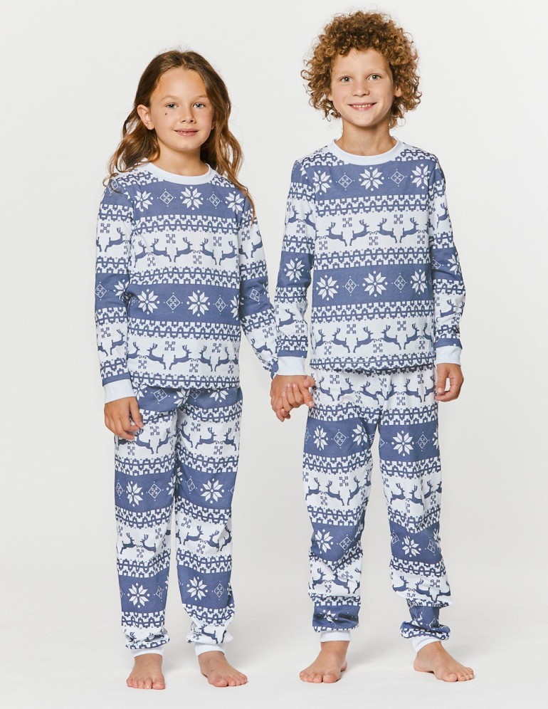 Детские парные пижамы с оленями - фото1