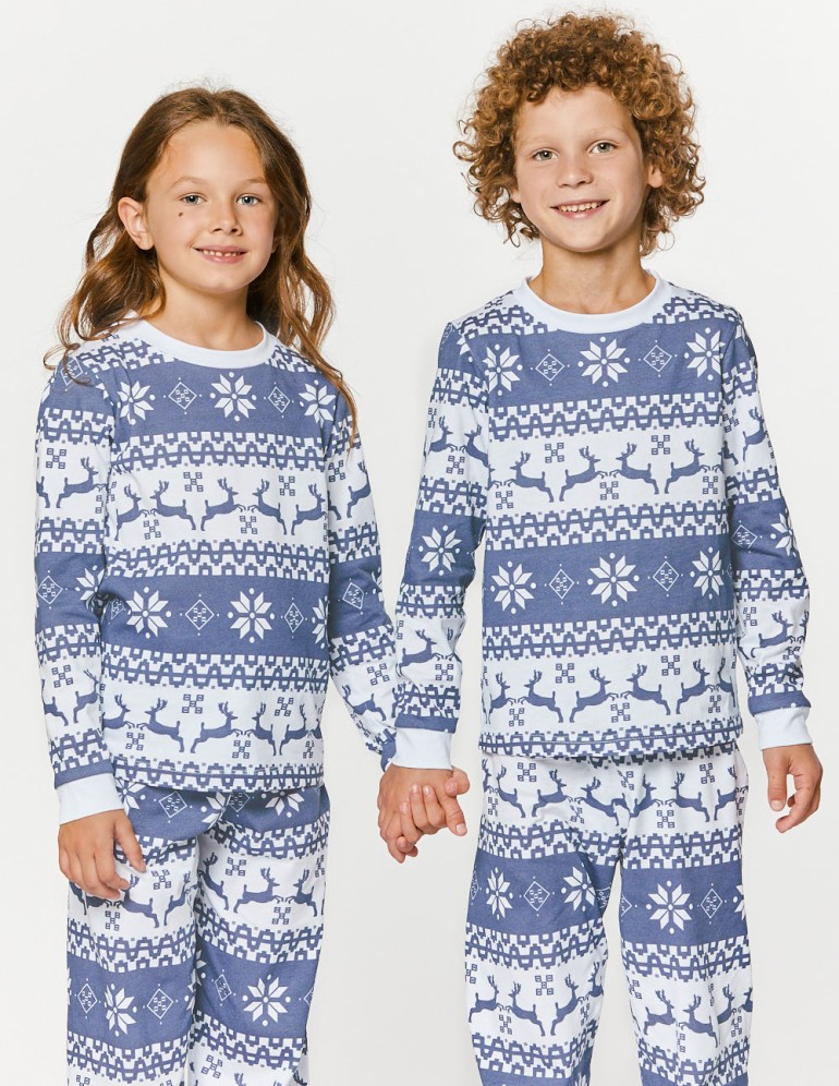 Детские парные пижамы с оленями - фото3