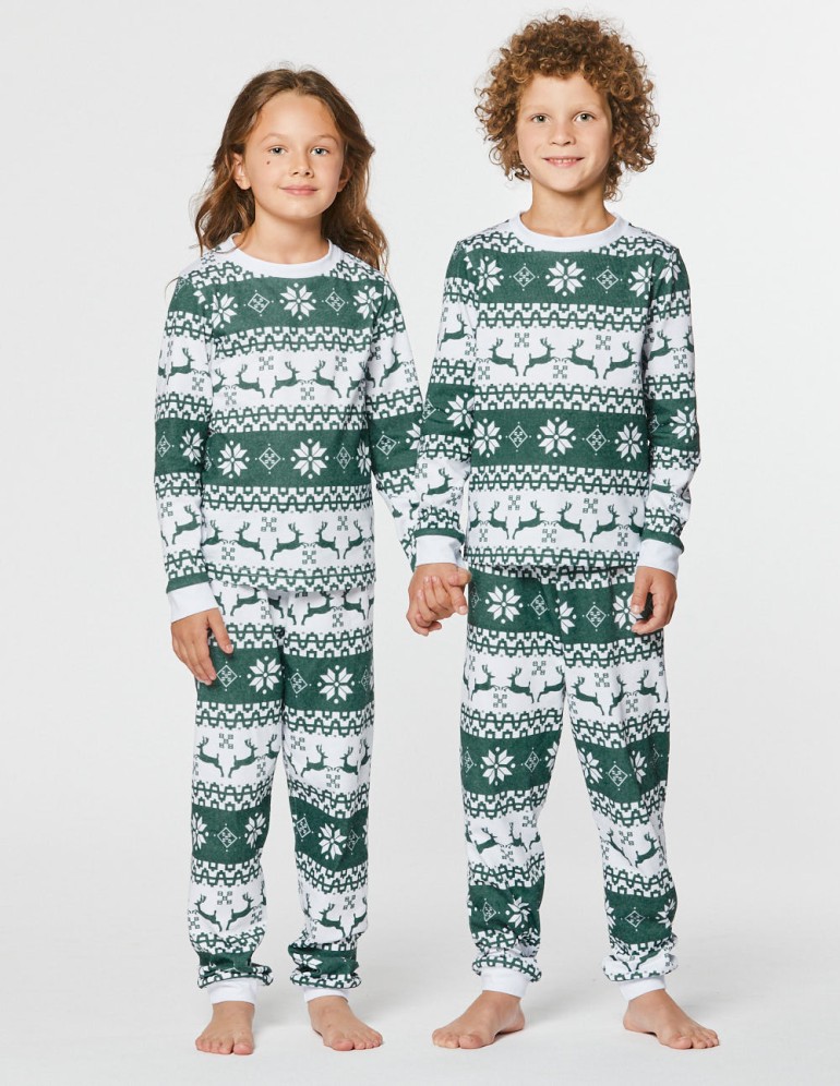 Детские парные пижамы с оленями - фото2