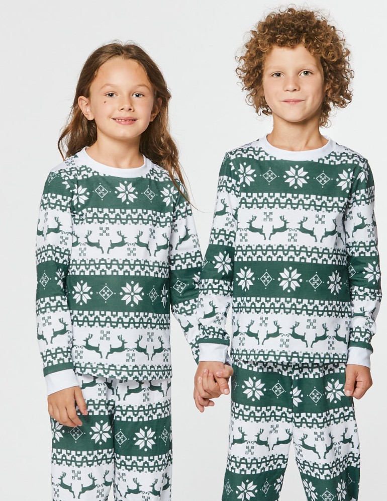 Детские парные пижамы с оленями - фото4