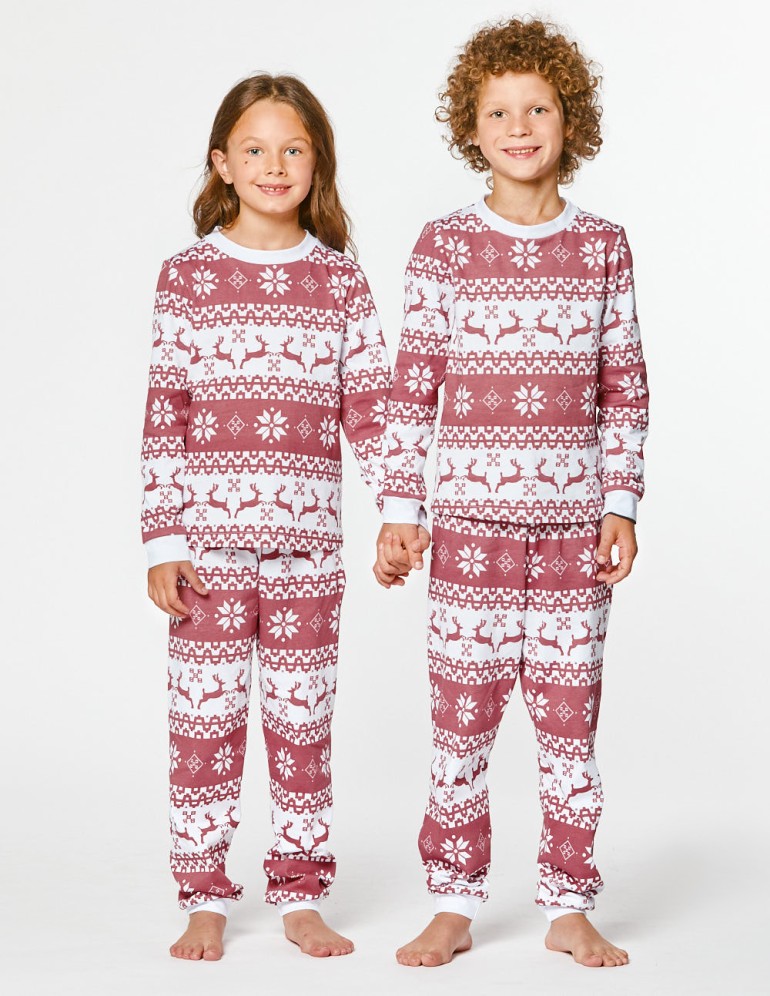 Детские парные пижамы с оленями - фото1