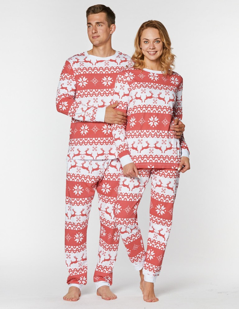 Мужская и женская пижамы с оленями - фото4