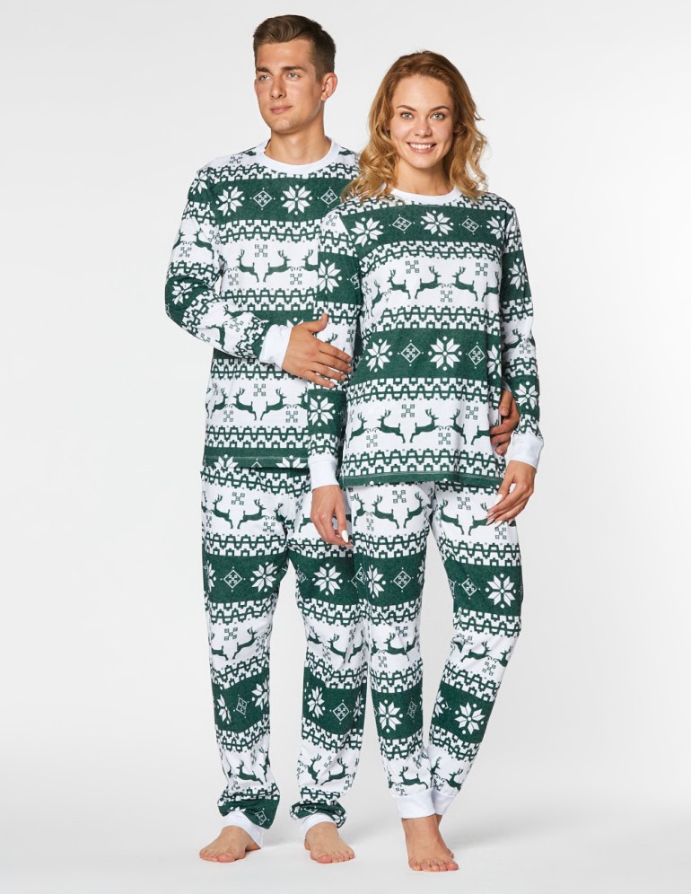 Мужская и женская пижамы с оленями - фото4