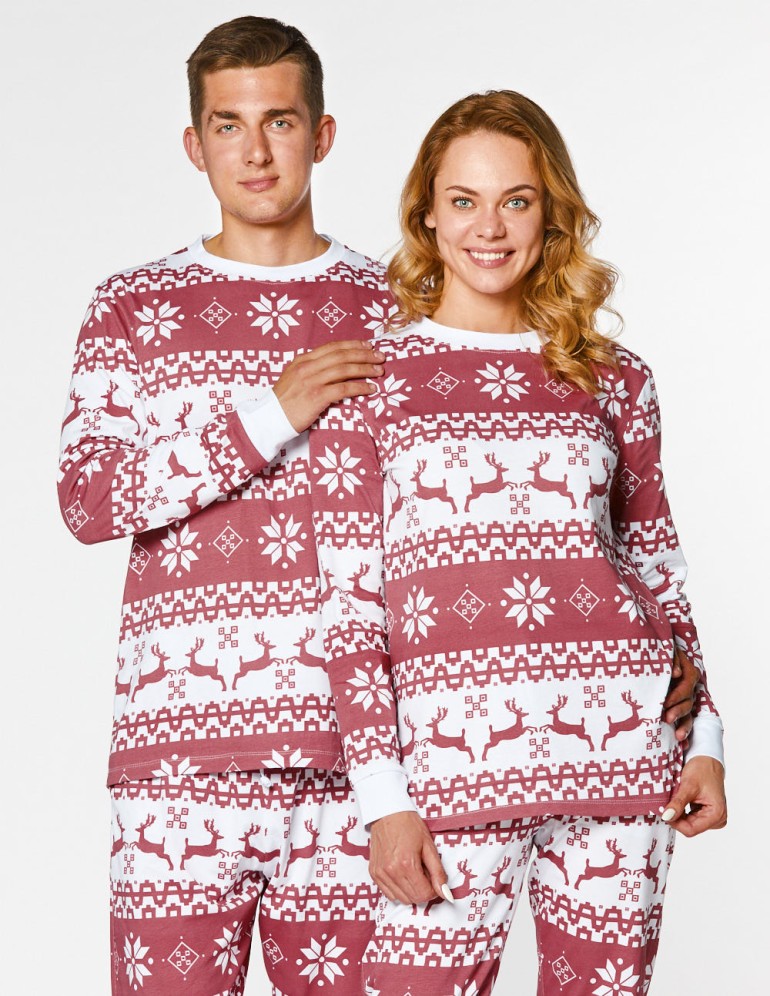 Мужская и женская пижамы с оленями - фото2