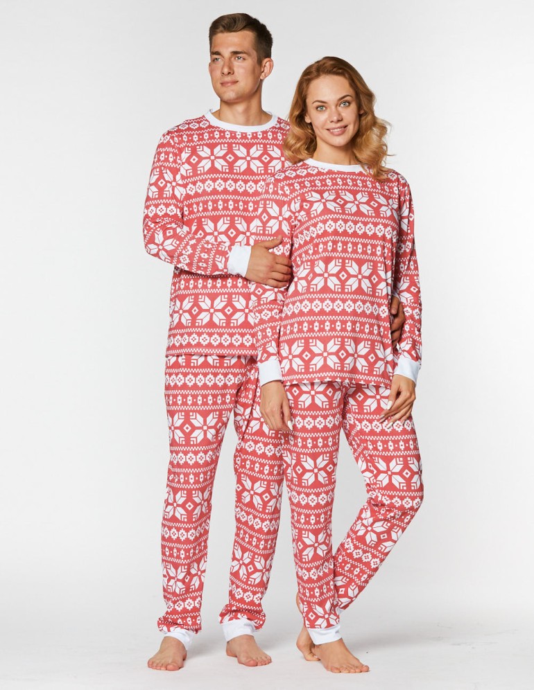 Мужская и женская пижамы со снежинками - фото3