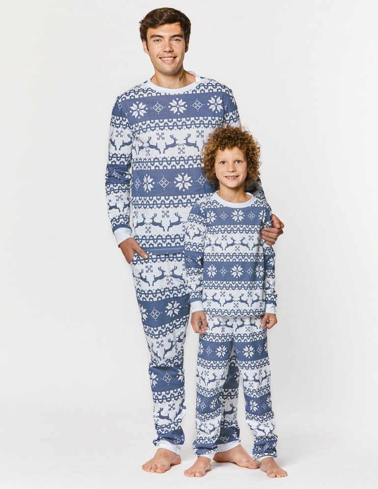 Пижамы с оленями для папы и сына - фото3