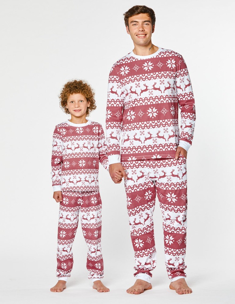 Пижамы с оленями для папы и сына - фото3